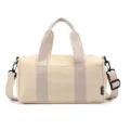 Beige small sports gym duffel bag water-resistant casual travel fitness bag for daily use - Khaki