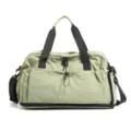 Large capacity travel duffel bag waterproof gym bag with wet dry compartment for sports camp. - Green