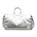 Silberne Reisetasche aus Weichleder, modische Sport Fitness Gym Tasche Gepäcktasche Hauptansicht. - Silber