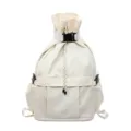 Cremeweiss Kordelzug Rucksack multifunktionaler Sportrucksack mit Schnallen Netztasche. - Gebrochenes Weiß
