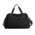Black large capacity travel duffel bag waterproof gym bag for short trips and fitness. - Black