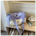 Travel duffel bag large capacity lightweight weekend overnight bag with shoulder strap purple - Purple