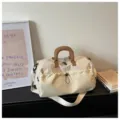 Grand sac de voyage de grande capacité, sac de sport imperméable léger avec compartiment pour court. - Blanc Cassé