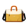 Large capacity short trip women's travel handbag, color-block expandable weekender bag. - Yellow