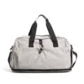Large capacity travel duffel bag light gray short trip overnight fitness gym bag with strap - Gray