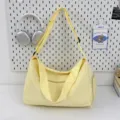 Large capacity yellow travel duffel bag for women, lightweight gym yoga shoulder crossbody bag. - No Pendant / Yellow