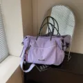 Casual large capacity travel bag lightweight gym fitness duffel bag for women daily use - No Pendant / Purple