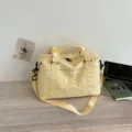 Large capacity travel duffel bag lightweight gym bag for sports and outdoor portable storage. - Yellow