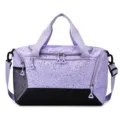 Large capacity travel duffel bag waterproof sports gym bag for fitness and yoga training. - Purple