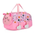 Cute kids travel duffel bag waterproof pink cat design large capacity swimming shoulder bag - Pink