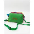 Trousse de toilette de voyage colorée style dopamine en nylon vert avec zips multicolores - Vert