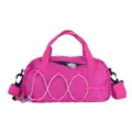 Pink waterproof sports duffel bag for fitness, gym, and travel with elastic cord and handles. - Rose Red