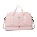 Pink travel duffel bag with star pattern, large capacity waterproof gym weekend bag for women - Pink
