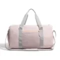 Pink Gym Duffel Bag Sport Training Travel Bag with Shoe Compartment and Wet Pocket - Pink No Label