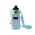 Custodia per borraccia portatile blu chiaro da 1000 ml con tracolla regolabile e tasca. - Celeste
