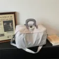 Large capacity travel duffel bag with dry-wet separation, perfect for gym, fitness and short trips. - Gray