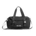 Schwarze Sporttasche Fitness Reisetasche mit Nass-Trocken Trennung und verstellbarem Gurt - Schwarz Mit Markierung