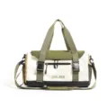 Unisex gruen weiss Reise Sporttasche Fitness Umhaenge Tasche Freizeit Reisetasche - Grün mit Logo