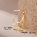 Detailed view of 304 stainless steel female silhouette pendant with size and weight specs - Style 1 / Gold