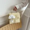 Μινιμαλιστικό απαλό κίτρινο σακίδιο με φιόγκο και κρεμαστό σύννεφο - Χωρίς μενταγιόν / Κίτρινο