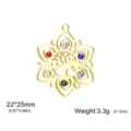 Eleganter vergoldeter Lotus-Anhänger mit Lebensbaum-Design und bunten Steinen - Strass Baum des Lebens Lotus / 22x25mm / Anhänger - Gold mit Strass (18K echtvergoldet)