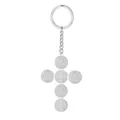Silver stainless steel Saint Benedict medal cross keychain for men and women - St. Benedict Medal Cross Style / Steel