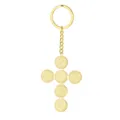 Gold stainless steel St. Benedict medal cross keychain accessory for men and women - St. Benedict Medal Cross Style / Gold