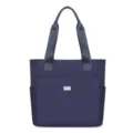 Stilvolle marineblaue Nylon-Einkaufstasche mit großer Kapazität und elegantem Metalllogo - Schwarz