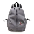 Small lightweight gray backpack with colorful starburst embroidery detail - S / Smoke