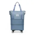 Large capacity blue foldable travel bag with 360-degree swivel wheels and handles - Universal Wheel Style / Light Blue