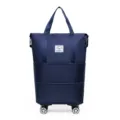 Large capacity navy blue folding travel bag with smooth 360-degree universal wheels - Universal Wheel Style / Dark Blue