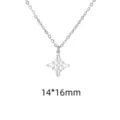 Elegant silver stainless steel Celtic witch knot necklace, star pendant 14x16mm - Single Strand-Witch Knot / 14x16mm Pendant / Steel