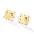 Elegant gold African Adinkra Gye Nyame symbol stud earrings made of 304 stainless steel - Gold Color Studs-Gye Nyame Symbol (18K Gold Plated)