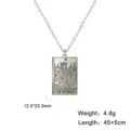 Collier tarot en acier inoxydable argenté avec pendentif de L'Impératrice - Argent L'Impératrice