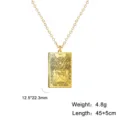Collier pendentif carte de tarot Les Amoureux en or acier inoxydable avec détails - Les Amoureux Or