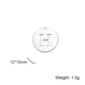 Silver stainless steel uppercase letter H pendant charm for DIY jewelry - Letter H / Steel