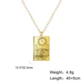 Collier carte de tarot en acier inoxydable avec pendentif La Lune en finition dorée - Lune Dorée