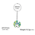 Emaille voetbal sleutelhanger met schoenontwerp, 25 mm ring, 10,3 g gewicht variant - Schoen op Bal / Staalkleur
