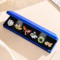 Coffret cadeau de broches exquises avec six pieces de fleurs et de papillons - Boîte Cadeau de Broche d'Une Semaine à Épingle de Sûreté / Ensemble de 7 Pièces / Boîte Cadeau Lumière Bleue - Type Épingle de Sûreté