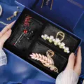Coffret cadeau romantique de 3 pinces à cheveux élégantes design tulipe et feuille pour femmes. - Lot de 3 pinces à cheveux [C]