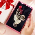 Molletta per capelli strass bacca rossa stile coreano lusso elegante fermaglio metallo dono - Molletta per capelli a ciliegia e set regalo