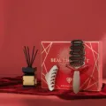 Coffret cadeau avec brosse à cheveux en sanglier, pince à cheveux en acétate, diffuseur. - Double bonheur - Peigne pomme de pin et barrette