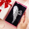 Molletta per Capelli Ala di Angelo Strass Elegante Pinza Argentata Set Regalo Variant - Set molletta ali d'angelo e confezione regalo