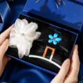 Gift box hair claw set for women, cute mesh flower and geometric hair clips for daily styling. - Plastic Claw Clips Set [10]