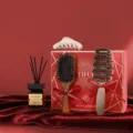 Coffret cadeau Green Silk Wanyun avec brosse à cheveux en poils, pince et diffuseur. - Coffret porte-bonheur : peigne pomme de pin, peigne à coussin d'air, pince à cheveux et aromathérapie