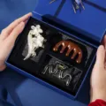 Set de regalo pinza para pelo San Valentin con pasador flor strass y garra metalica. - Set de Tres Piezas Peine de Cinco Dedos (Set Diecisiete) / Set de regalo