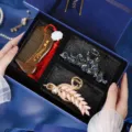 Valentine gift hair claw clip set luxury wooden comb and elegant floral hair accessories for women - Claw Clip & Sandalwood Comb 3-Piece Set (Set 3)