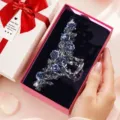 Elegante molletta per capelli con rosa blu in scatola regalo, accessorio per capelli in metallo. - Pinza per capelli rosa canna di fucile e confezione regalo