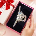 Molla per Capelli con Strass Dorati Elegante Fermaglio Cristallo Accessorio Acconciatura Donna - Molletta a doppio cigno e set confezione regalo