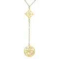 Gold stainless steel Witch's Knot necklace with hollow pentagram pendant - Hollow Y-Shape Double Pendant (Style 1) / Gold